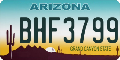 AZ license plate BHF3799