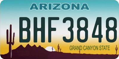 AZ license plate BHF3848