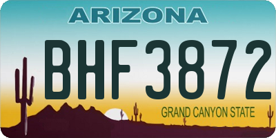 AZ license plate BHF3872