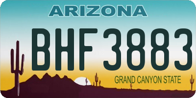 AZ license plate BHF3883