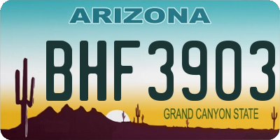 AZ license plate BHF3903
