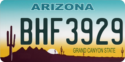 AZ license plate BHF3929