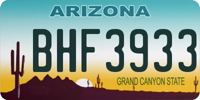AZ license plate BHF3933
