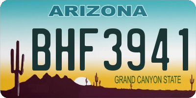 AZ license plate BHF3941