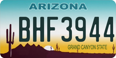 AZ license plate BHF3944