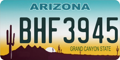 AZ license plate BHF3945
