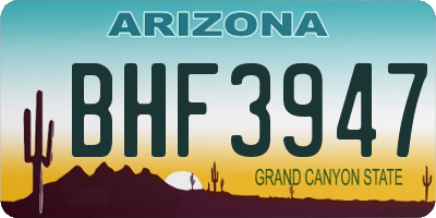 AZ license plate BHF3947