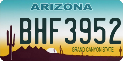 AZ license plate BHF3952