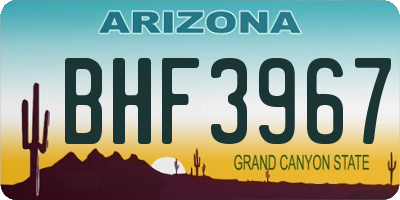 AZ license plate BHF3967