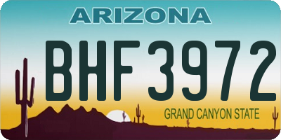 AZ license plate BHF3972