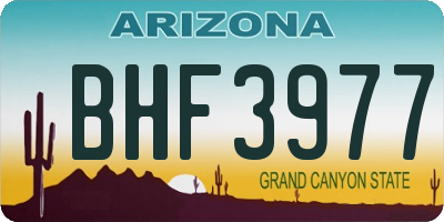 AZ license plate BHF3977