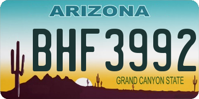 AZ license plate BHF3992