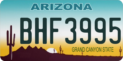 AZ license plate BHF3995