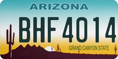 AZ license plate BHF4014