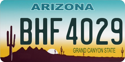AZ license plate BHF4029