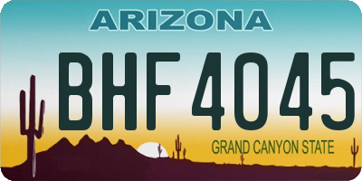 AZ license plate BHF4045