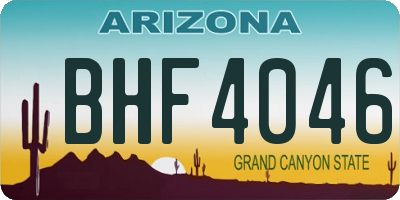 AZ license plate BHF4046