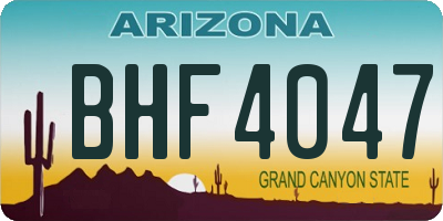AZ license plate BHF4047