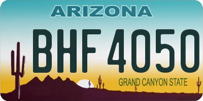 AZ license plate BHF4050
