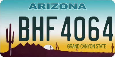 AZ license plate BHF4064