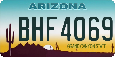 AZ license plate BHF4069