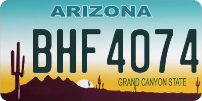 AZ license plate BHF4074
