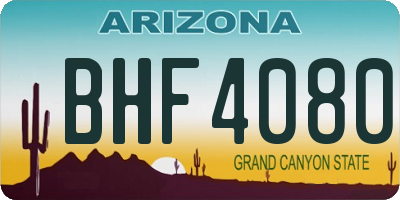 AZ license plate BHF4080
