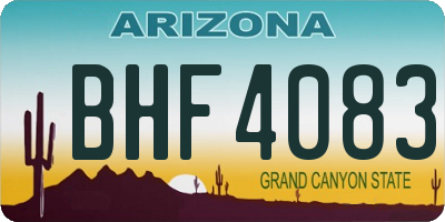 AZ license plate BHF4083