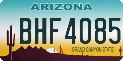 AZ license plate BHF4085