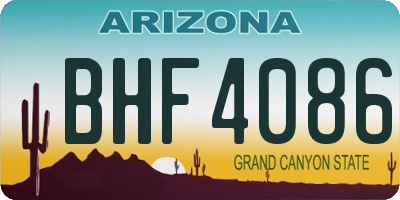 AZ license plate BHF4086