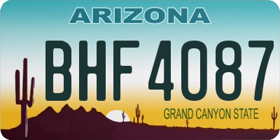 AZ license plate BHF4087