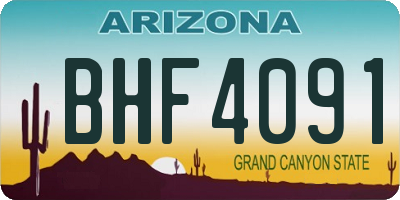 AZ license plate BHF4091