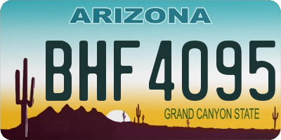 AZ license plate BHF4095