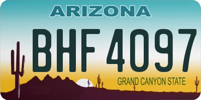 AZ license plate BHF4097