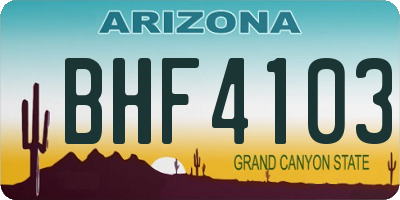 AZ license plate BHF4103