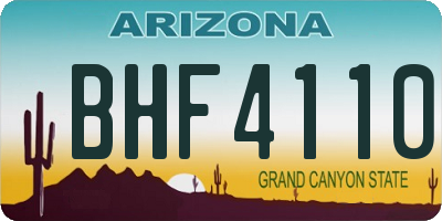 AZ license plate BHF4110