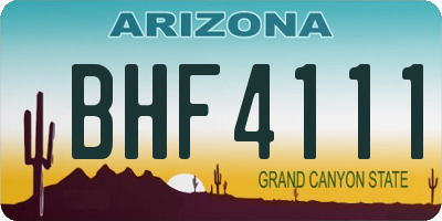 AZ license plate BHF4111