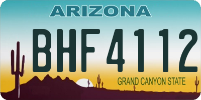 AZ license plate BHF4112