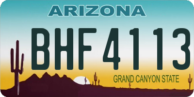 AZ license plate BHF4113
