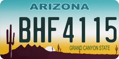 AZ license plate BHF4115