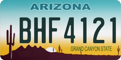 AZ license plate BHF4121