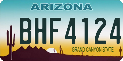 AZ license plate BHF4124