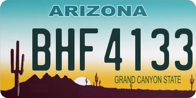 AZ license plate BHF4133