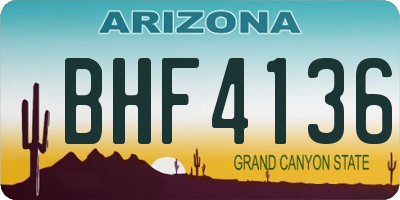 AZ license plate BHF4136