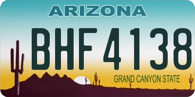 AZ license plate BHF4138
