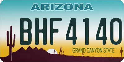 AZ license plate BHF4140