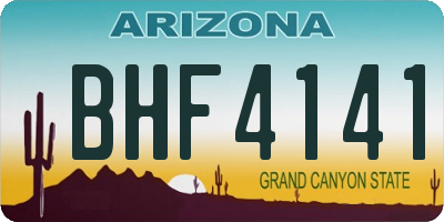 AZ license plate BHF4141