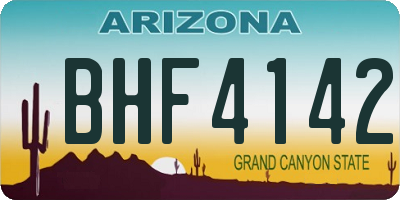AZ license plate BHF4142
