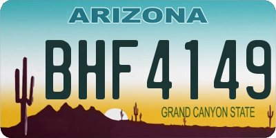 AZ license plate BHF4149