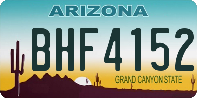 AZ license plate BHF4152